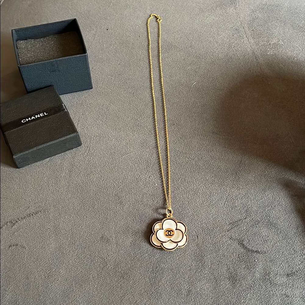Chanel Gold Flower Pendant Necklace
